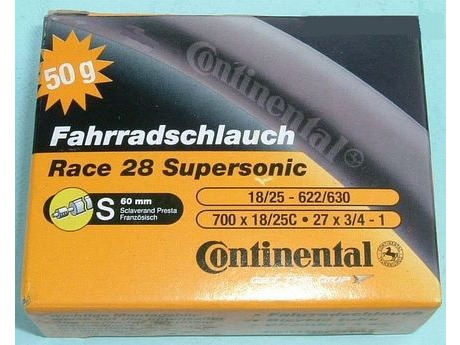 CONTINENTAL R28 Supersonic 700 x 18 - 25C Presta Long Valve Inner Tube. click to zoom image