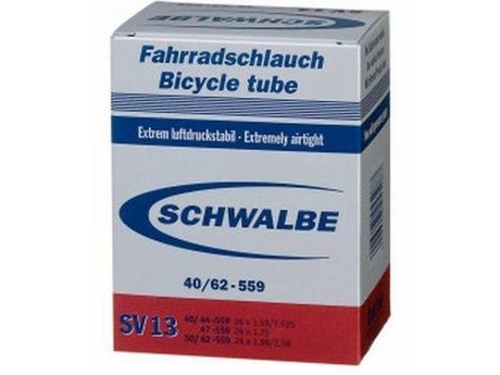 SCHWALBE TUS2675P 26x1.5-2.5 SV13 (Presta) Tube SV13. click to zoom image
