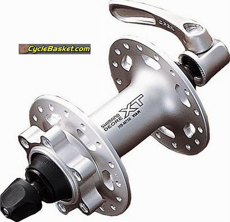 Shimano Deore XT HB-M756 Silver Quick Release 6 Bolt Disc Brake 36 Hole Hub