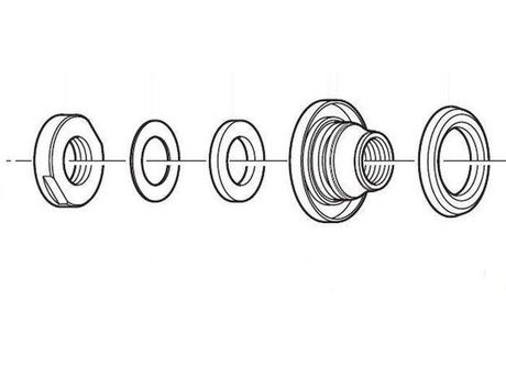 Shimano 3BW 9804 FH-M756 left hand lock nut unit. click to zoom image