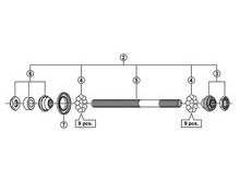 Shimano 3SW 9801 FH-M595 Complete Rear Axle