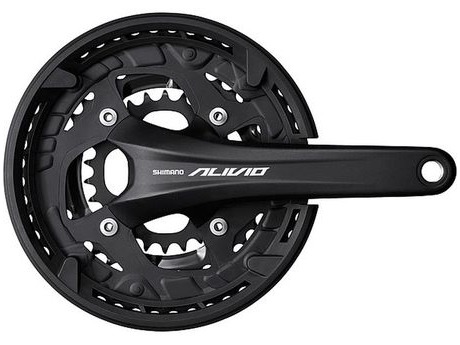 Shimano FC-T4060 Alivio 2-piece chainset, 48/36/26T, with chainguard click to zoom image