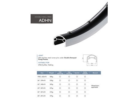 Kinlin ADHN/MLD 26" Rim click to zoom image