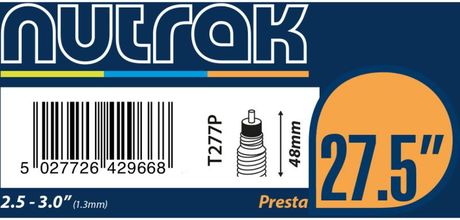 Nutrak T277P 27.5" X 2.5 - 3.0" Presta Inner Tube click to zoom image